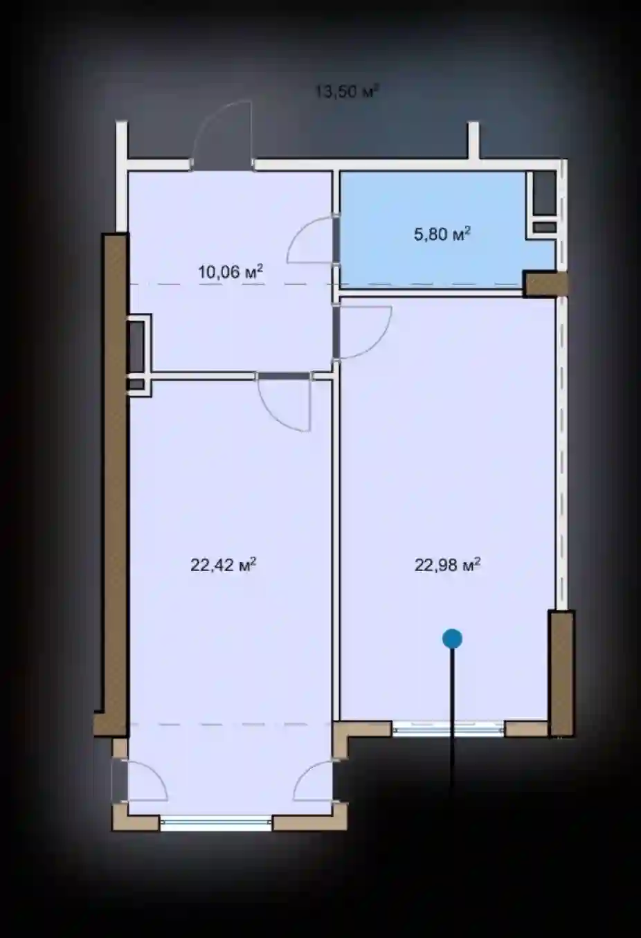 1-к квартира, 3 этаж, 55 м², gggg