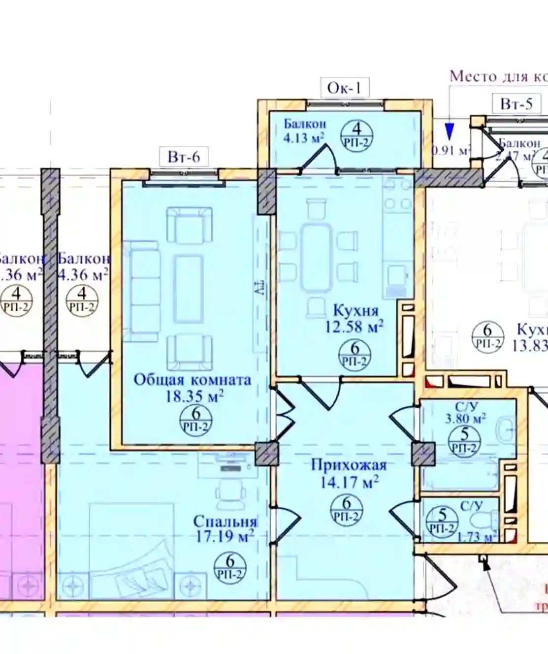 2-к квартира, 16 этаж, 80 м², Шохмансур