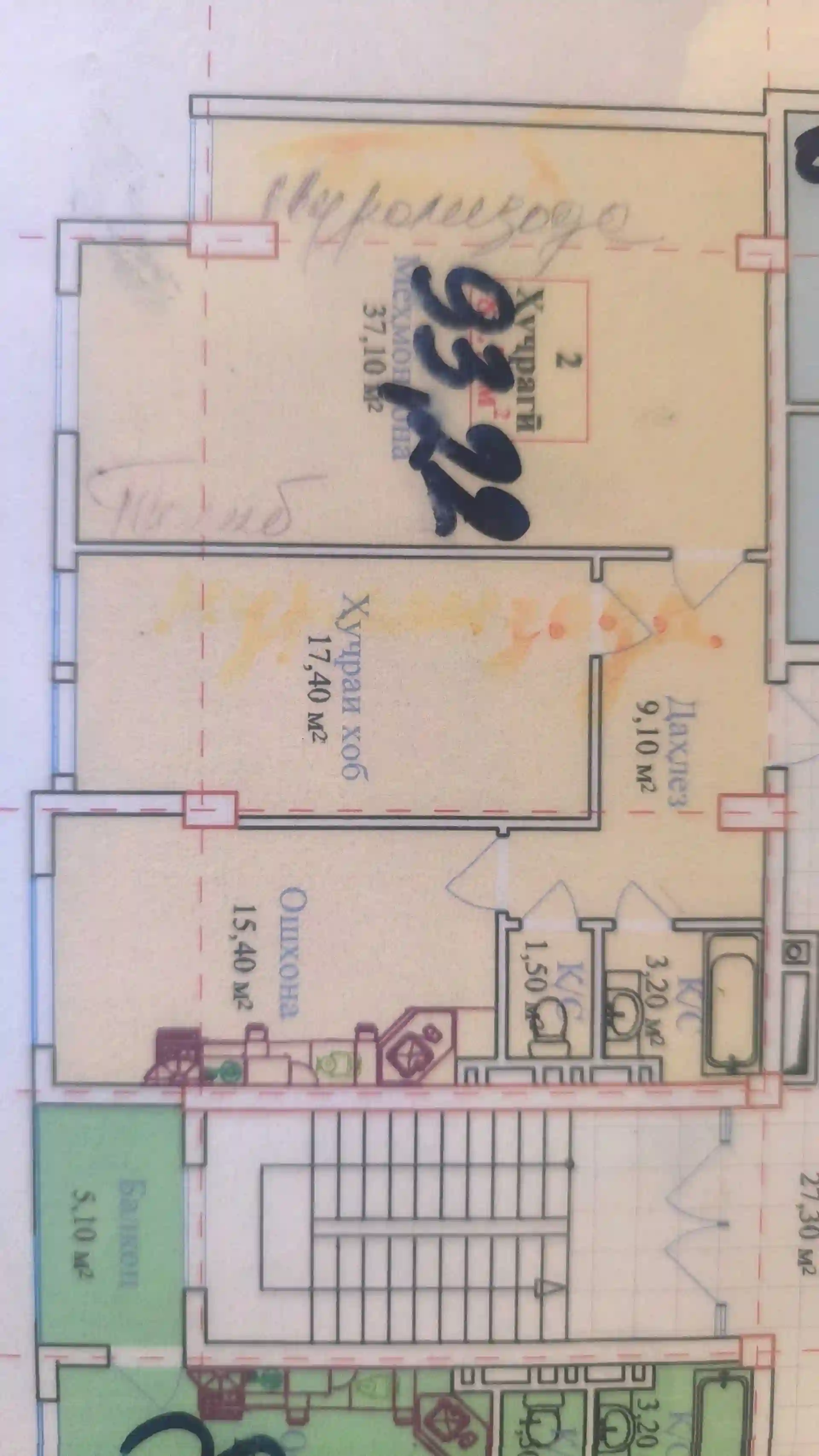 3-к квартира, 6 этаж, 93 м², Содат