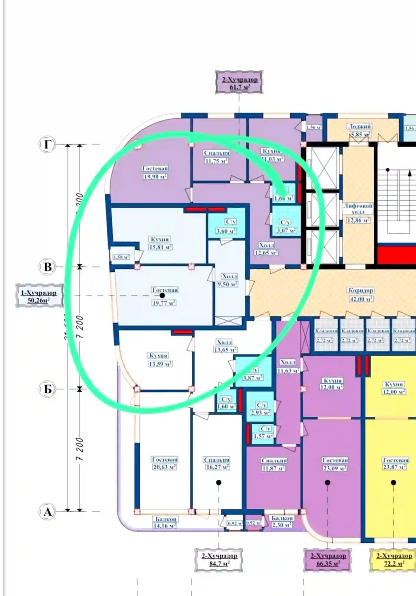 1-к квартира, 11 этаж, 50 м², И.Сомони