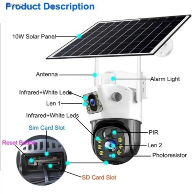 Солнечная камера видеонаблюдения 8МP с сим картой 4G