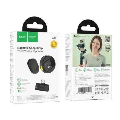 Петличный микрофон hoco L21 Magnetic