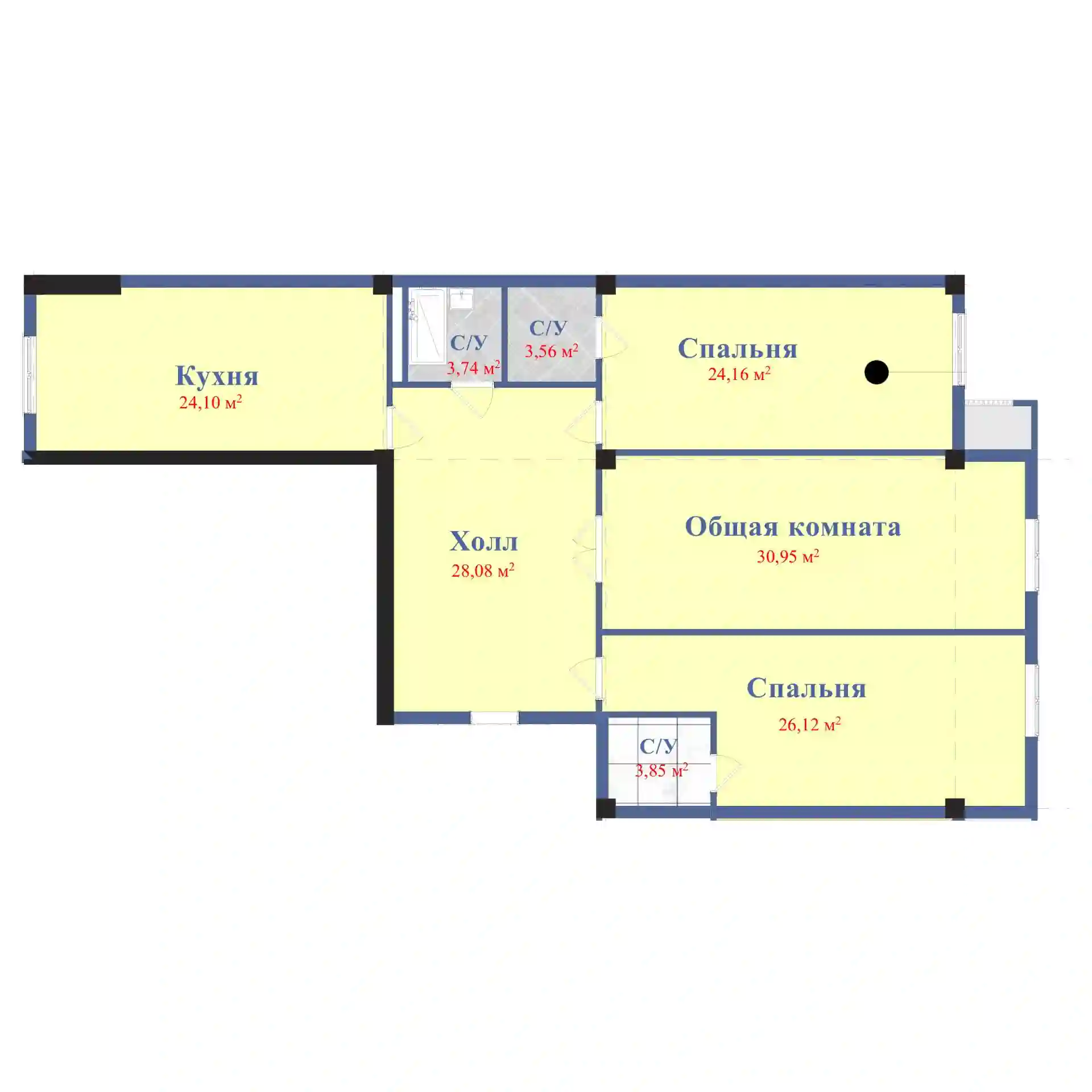 3-к квартира, 12 этаж, 144 м², Педиинстут