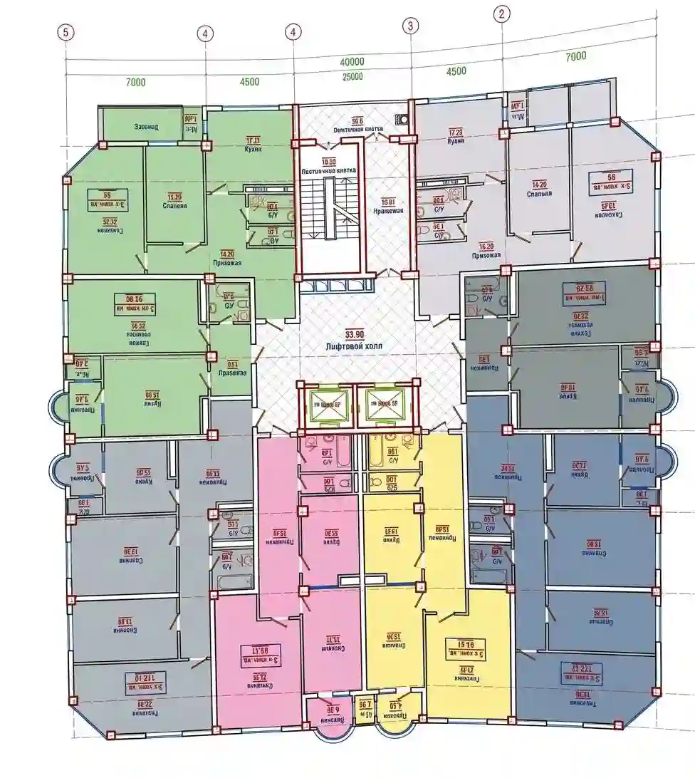 2-к квартира, 13 этаж, 93 м², Сино