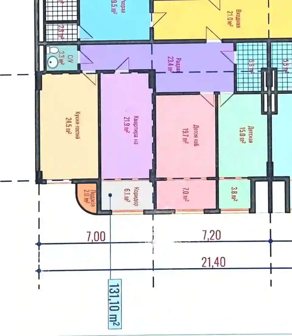 3-к квартира, 12 этаж, 131 м², Шохмансур