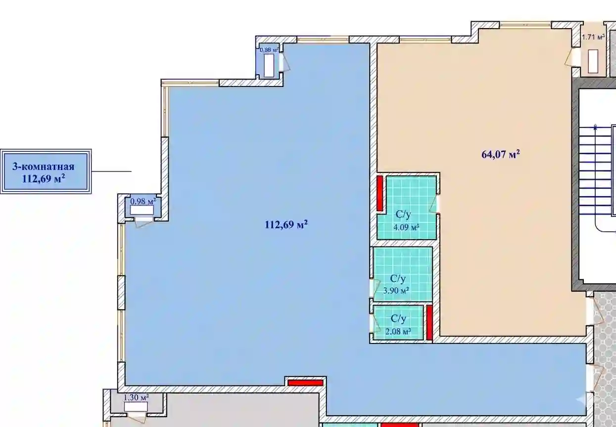 3-к квартира, 4 этаж, 113 м², Шохмансур