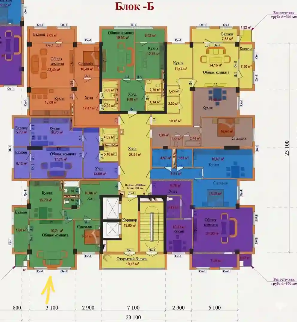 2-к квартира, 9 этаж, 82 м², И.Сомони