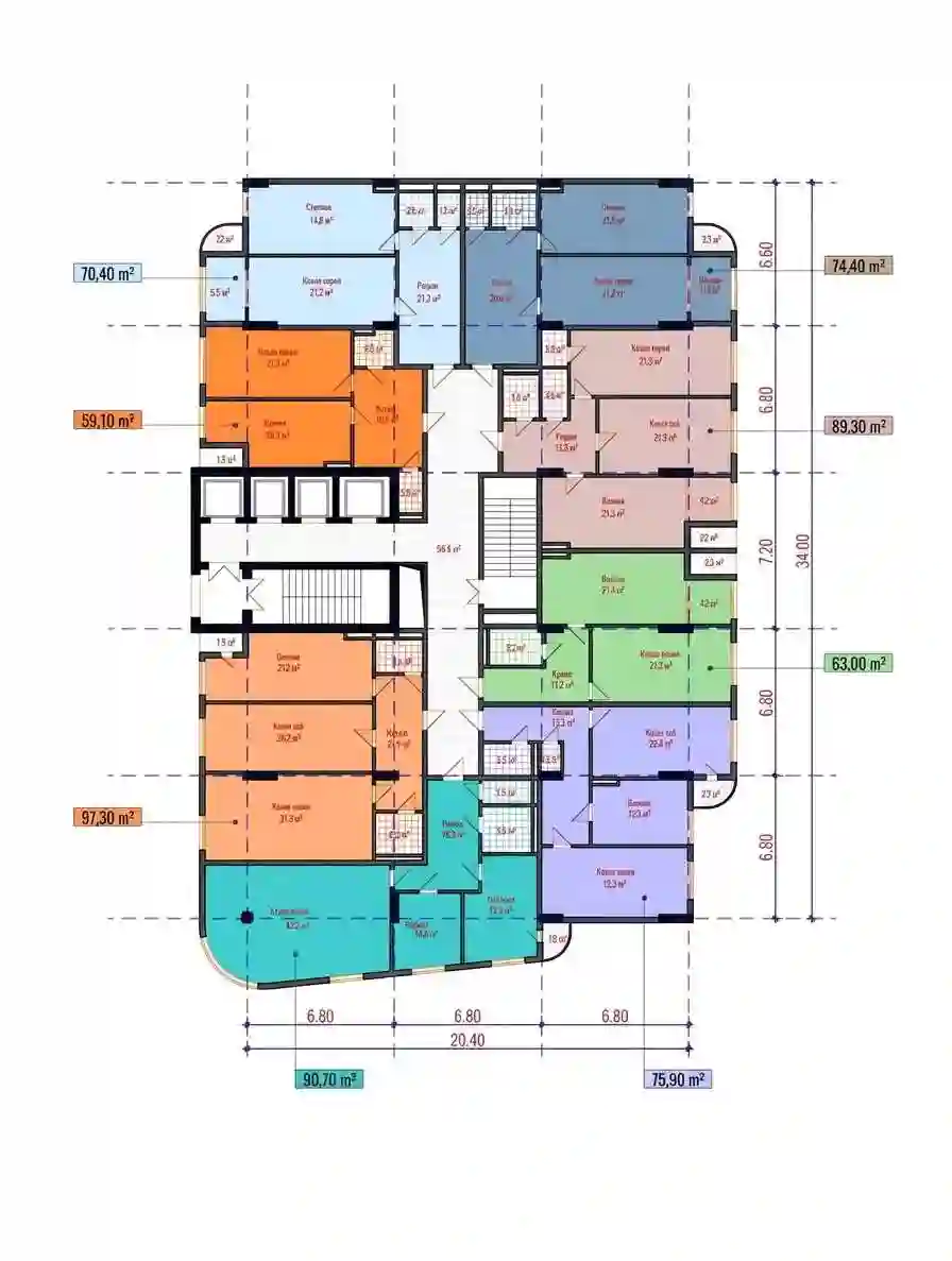2-к квартира, 9 этаж, 91 м², Шохмансур