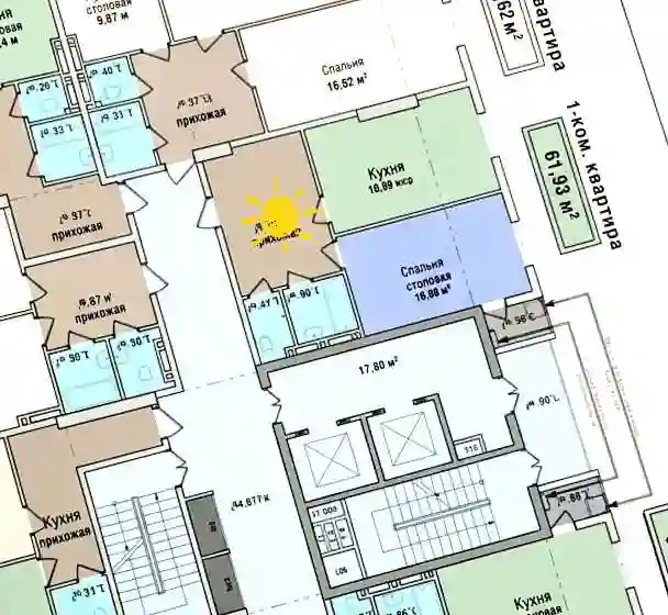 2-к квартира, 13 этаж, 62 м², И.Сомони