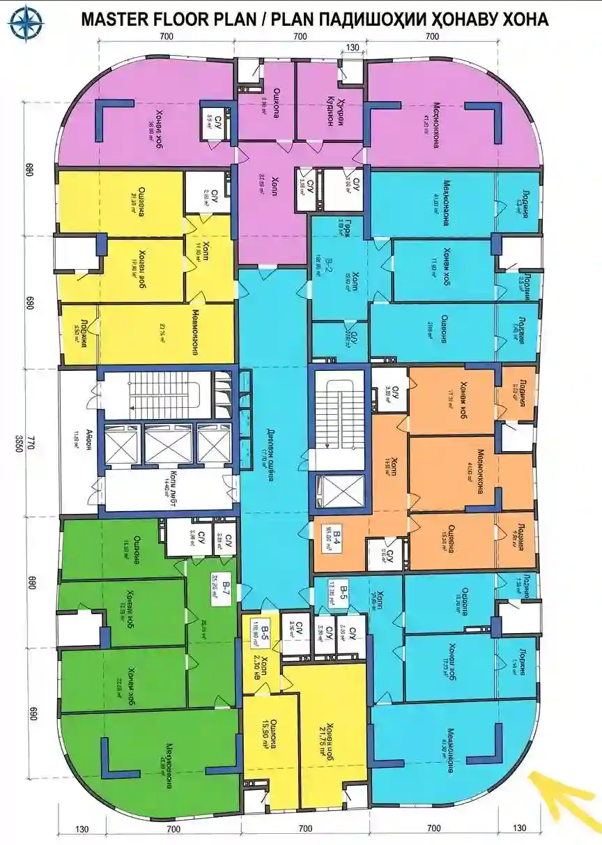 2-к квартира, 10 этаж, 110 м², Сино