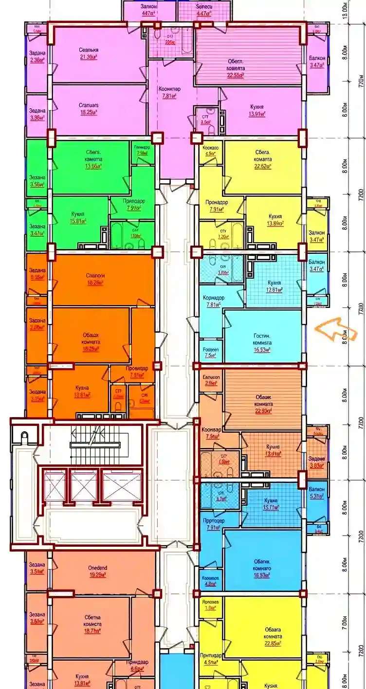 2-к квартира, 8 этаж, 48 м², Шохмансур