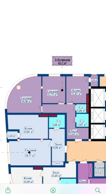 2-комн. квартира, 2 этаж, 62 м², И Сомони