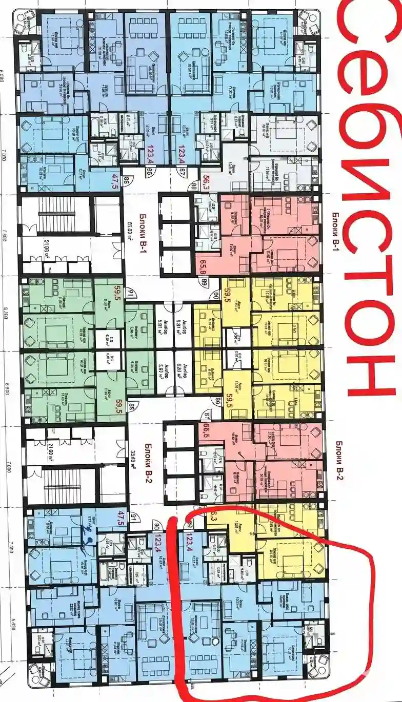 3-к квартира, 15 этаж, 124 м², Шохмансур