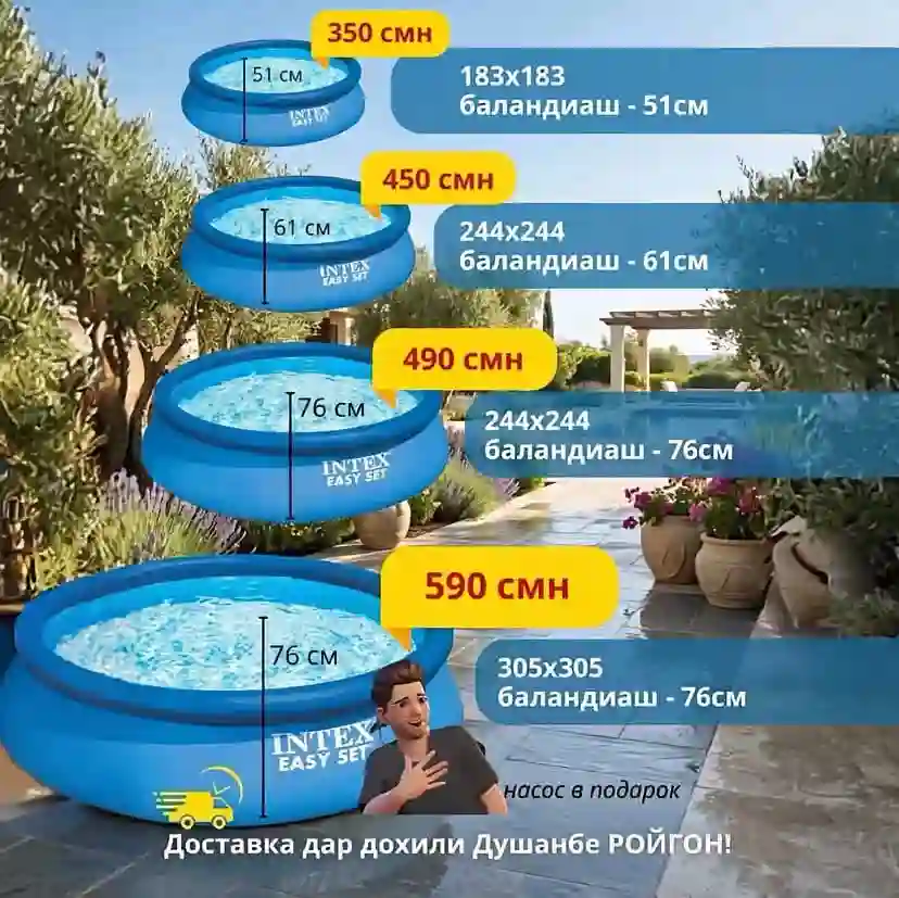 Бассейн в большом ассортименте 