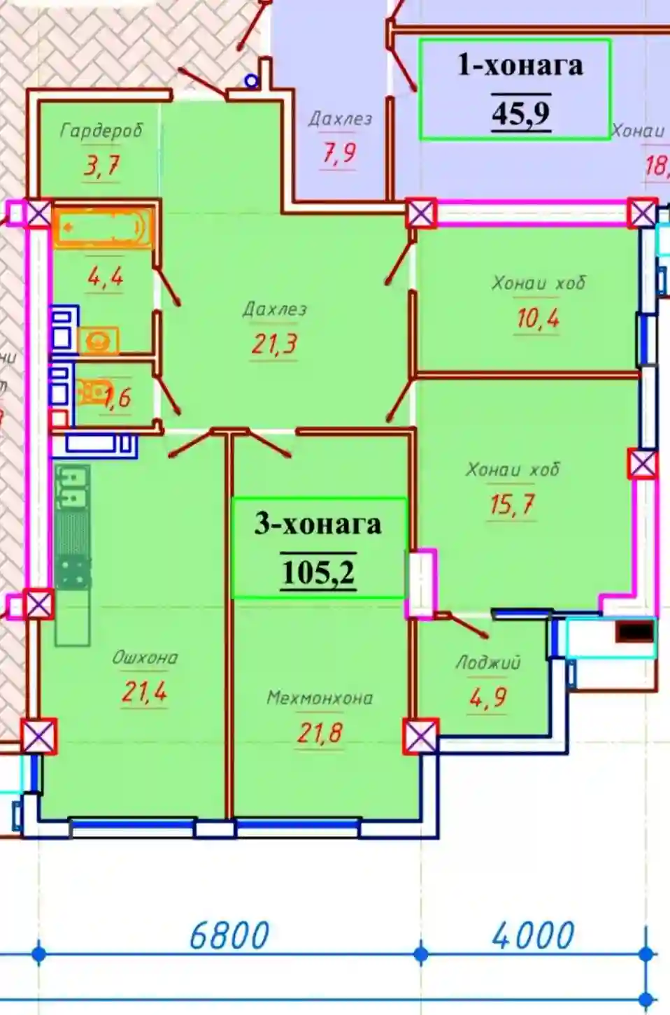 3-к квартира, 14 этаж, 105 м², И.Сомони