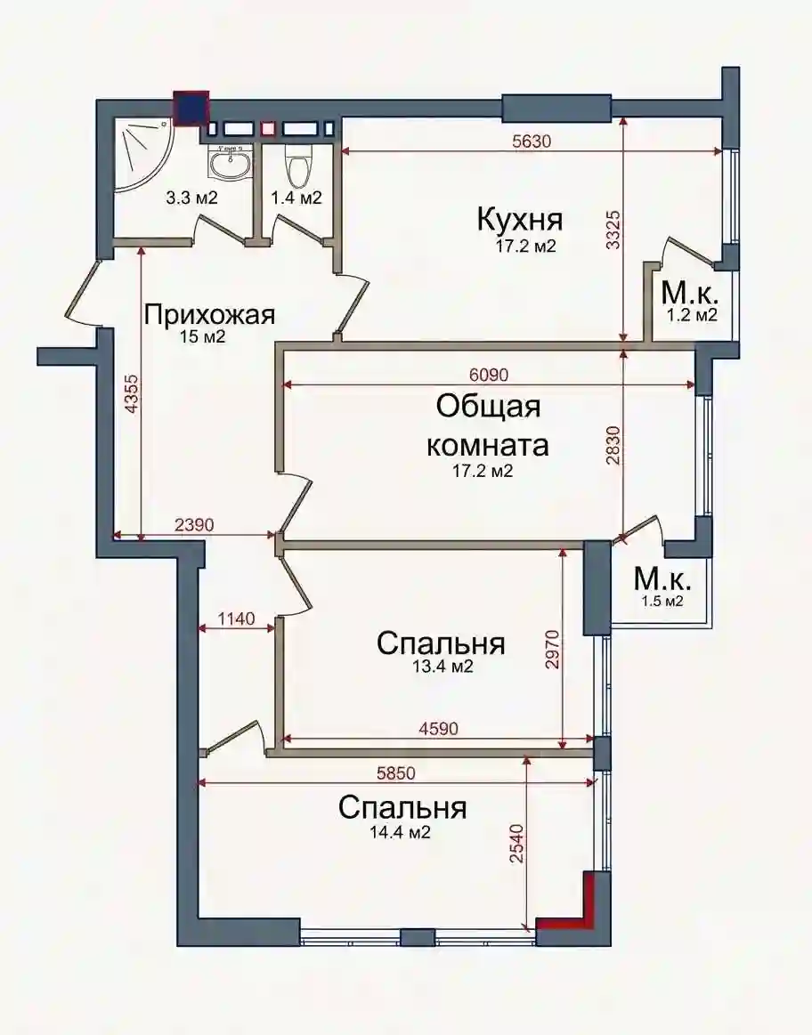 3-к квартира, 16 этаж, 88 м², И.Сомонӣ