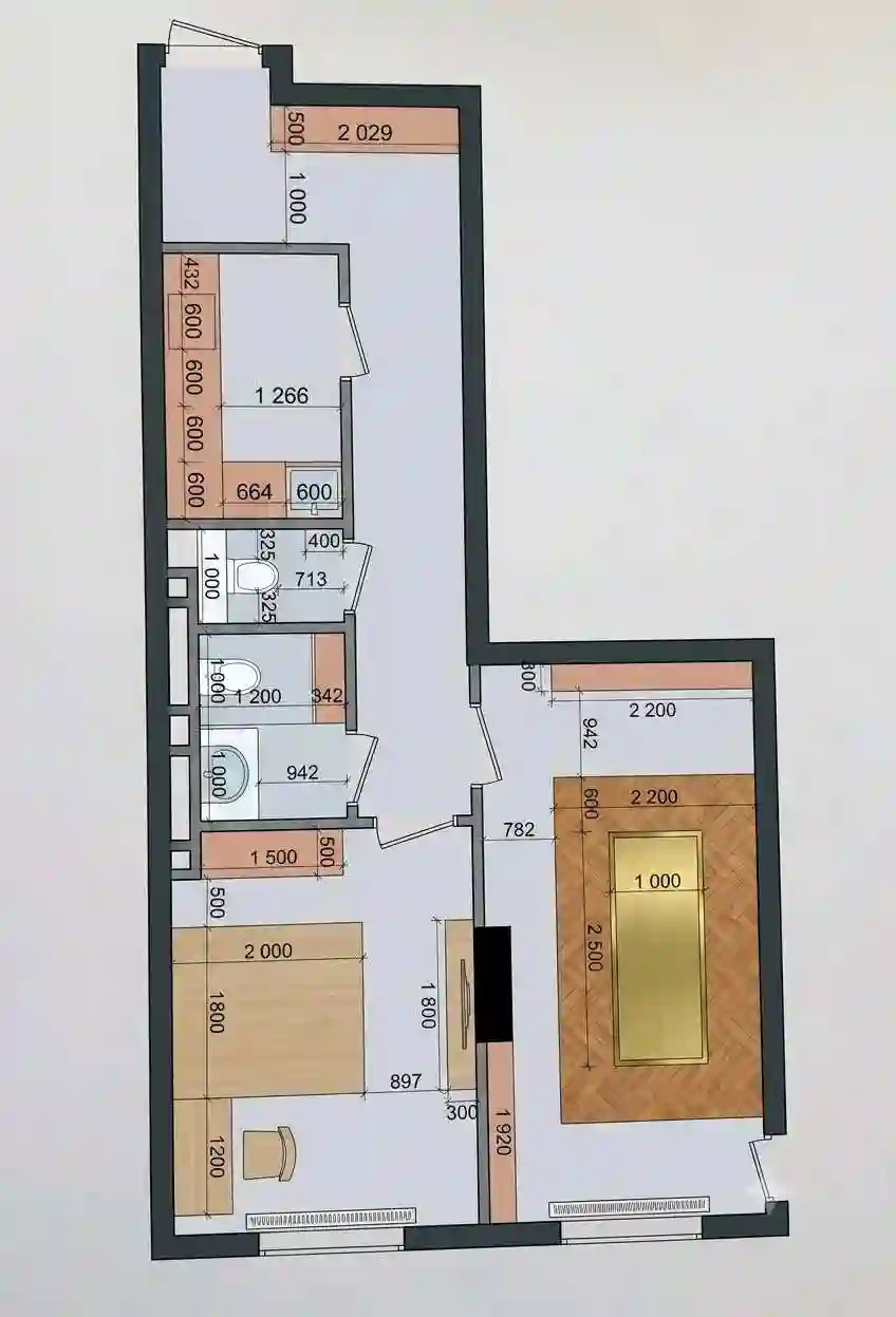 2-к квартира, 9 этаж, 54 м², И.Сомони