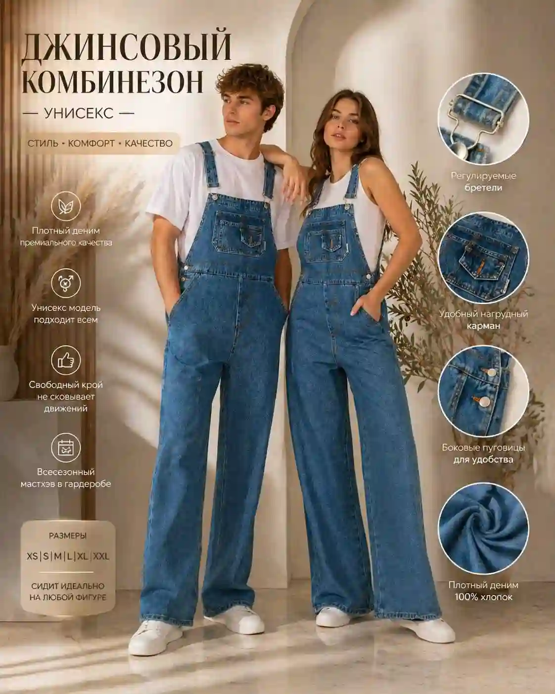 Комбинезон джинсовый 