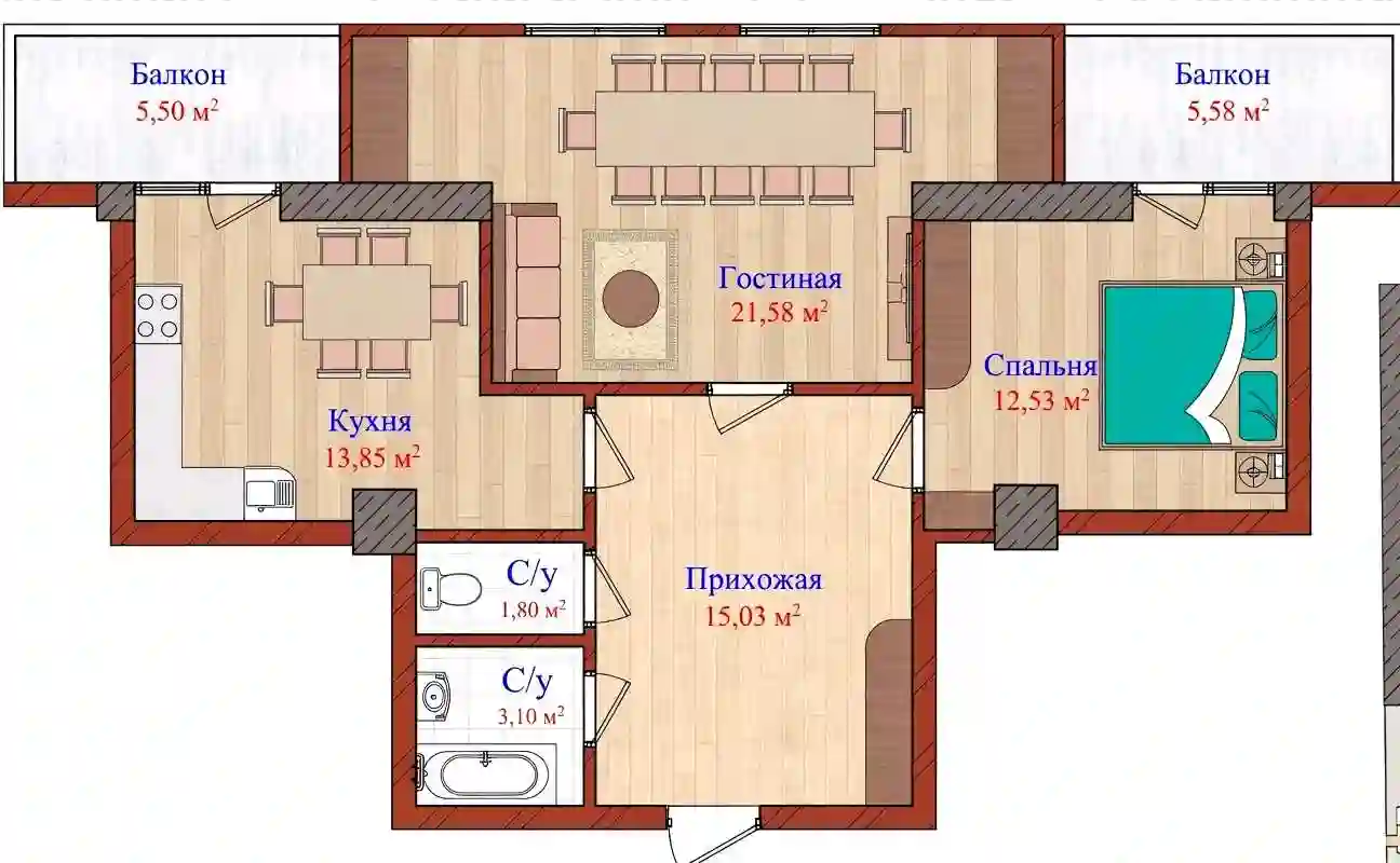 2-к квартира, 13 этаж, 75 м², Шохмансур