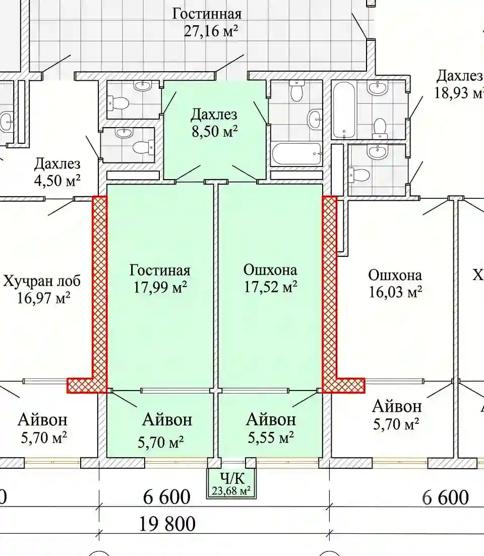 1-к квартира, 11 этаж, 50 м², И.Сомонӣ