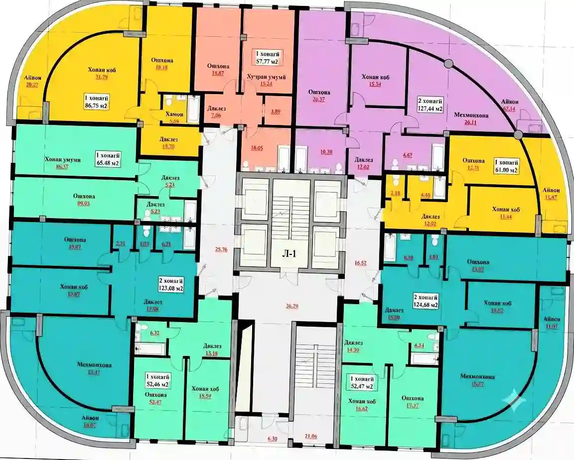 2-к квартира, 13 этаж, 87 м², Сино