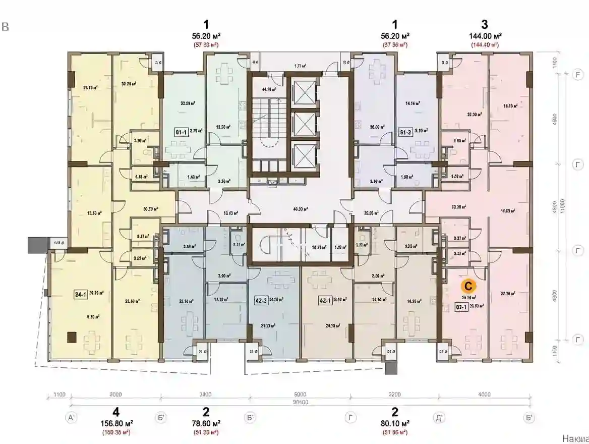 1-к квартира, 5 этаж, 56 м², Шохмансур