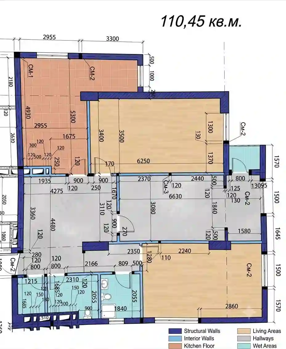 3-к квартира, 12 этаж, 110 м², Сино