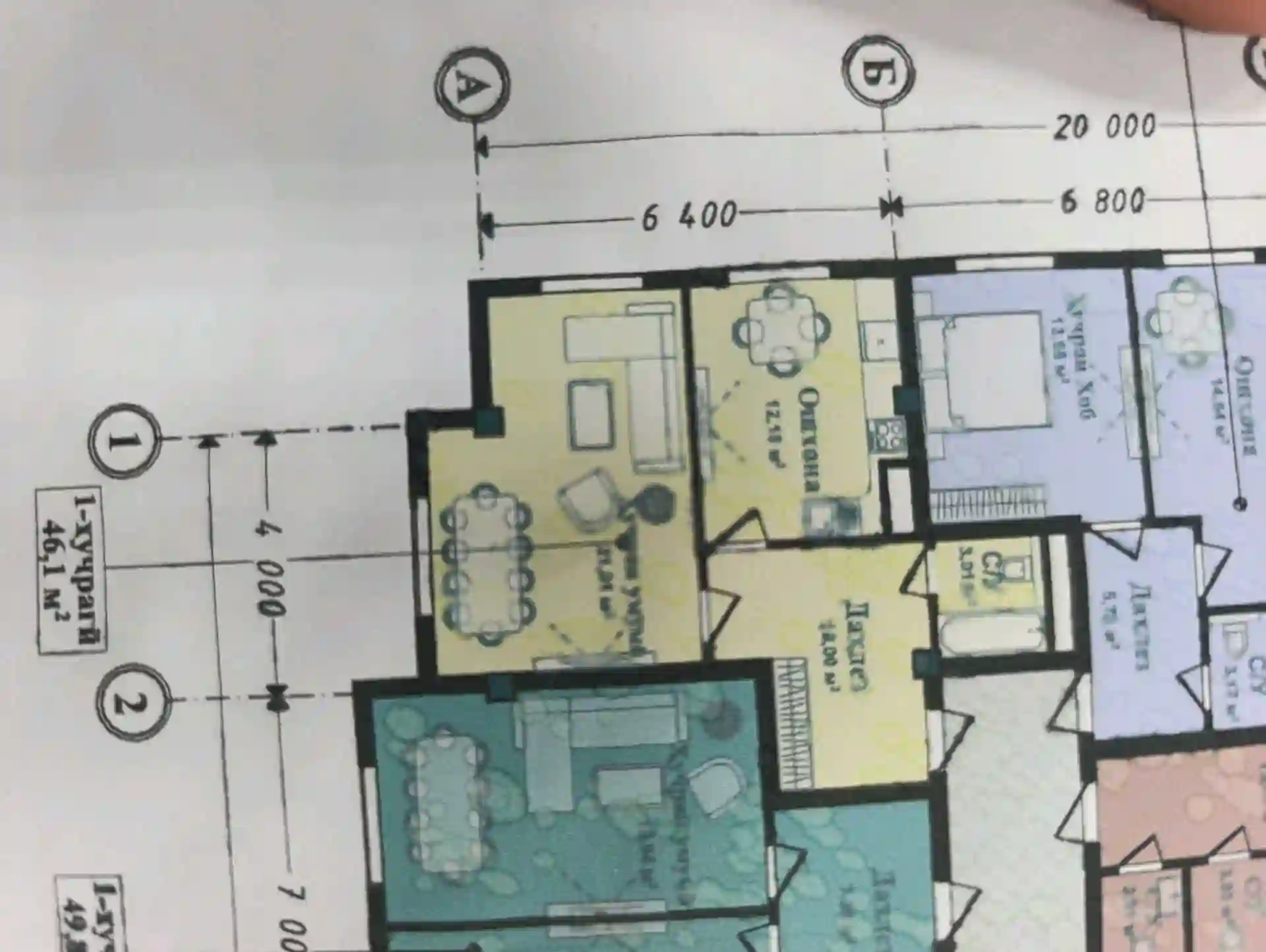 1-к квартира, 3 этаж, 46 м², rudaki