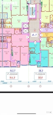 2-комн. квартира, 15 этаж, 144 м², Шохмансур
