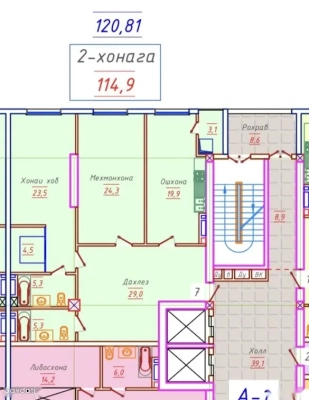 2-комн. квартира, 17 этаж, 120 м², Шохмансур