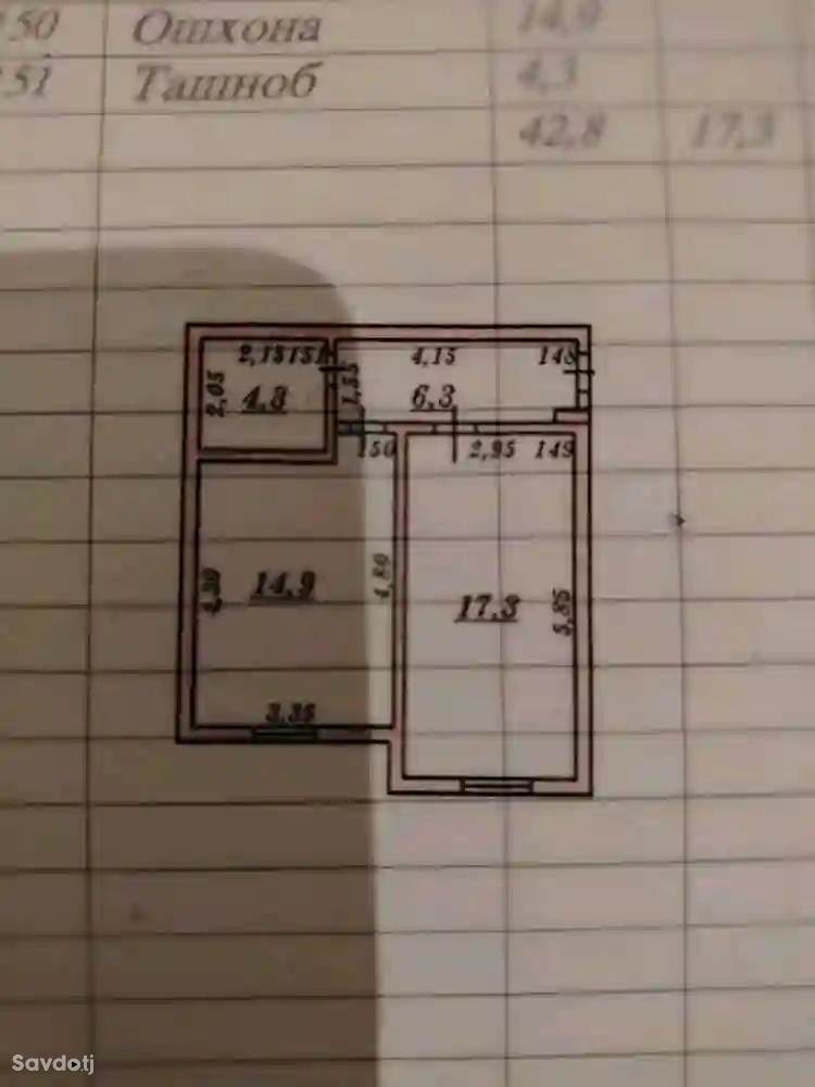 1-к квартира, 7 этаж, 42 м², Сино