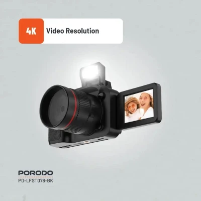 Цифровая камера Porodo Lifestyle Digital Camera 16X Zoom | Flip Flash чёрный