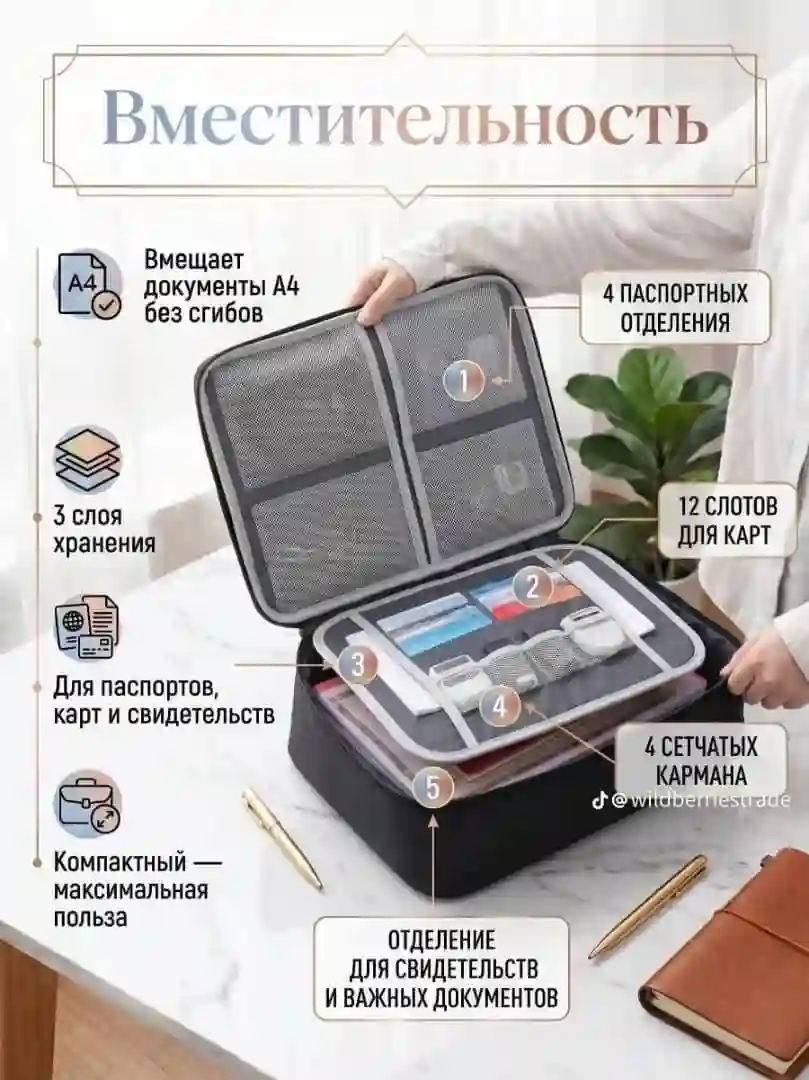 На изображении показан многослойный органайзер 