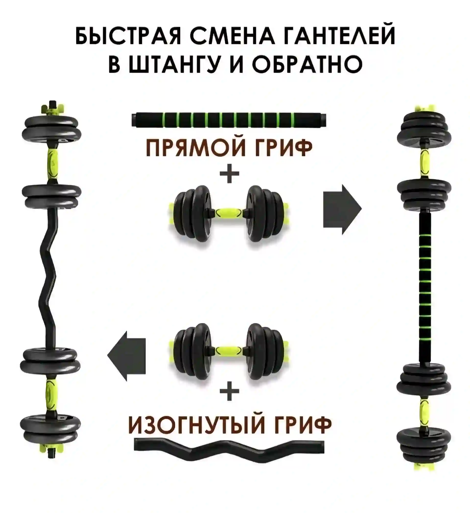 Гантели разборные с грифом набор 20кг