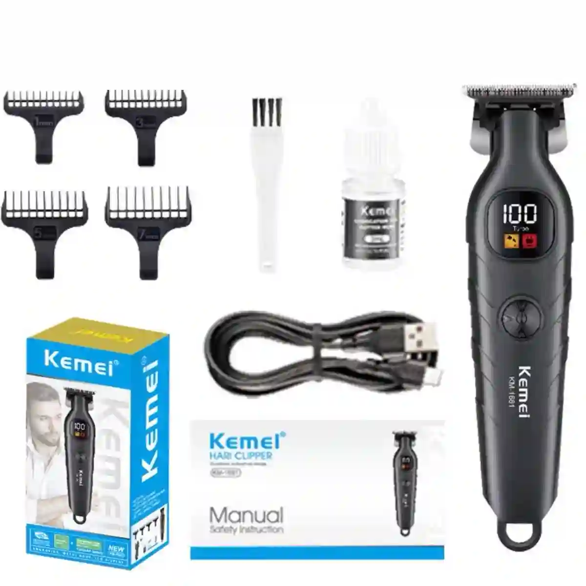 Машинка барои ислоҳи риш ва соч — Kemei KM-1681