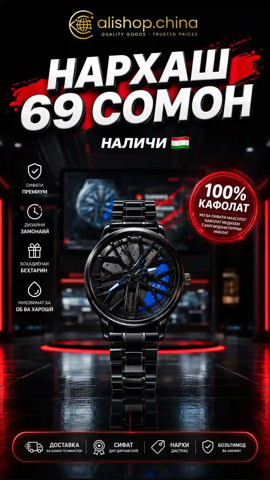 Часы колесо 