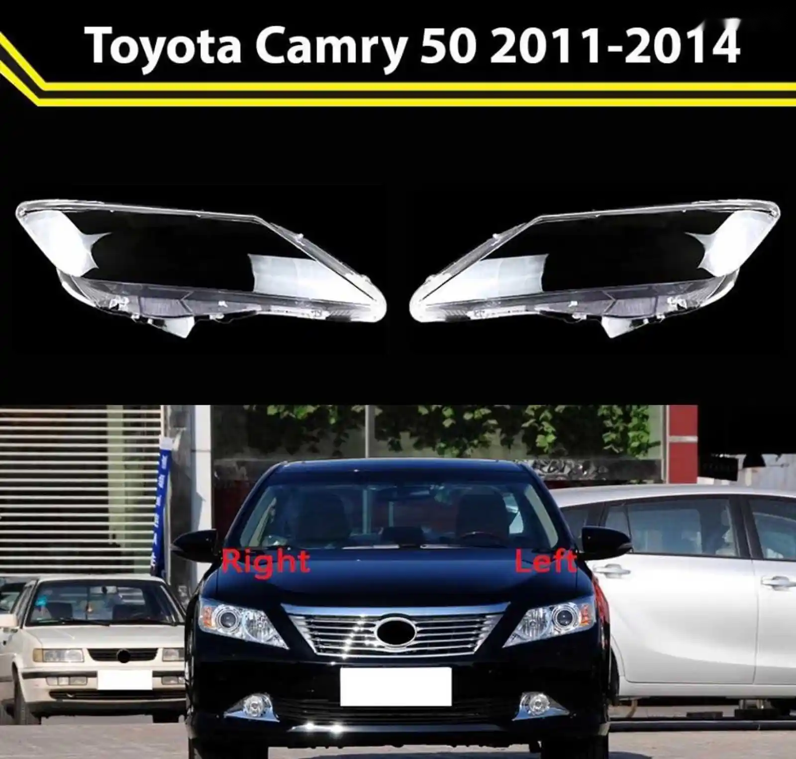 Стекло фары от Toyota Camry 50 2011-2014