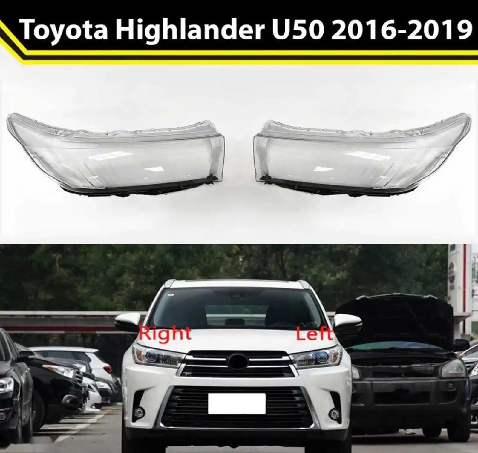 Стекло фары Toyota Highlander 3 U50 2016-2019