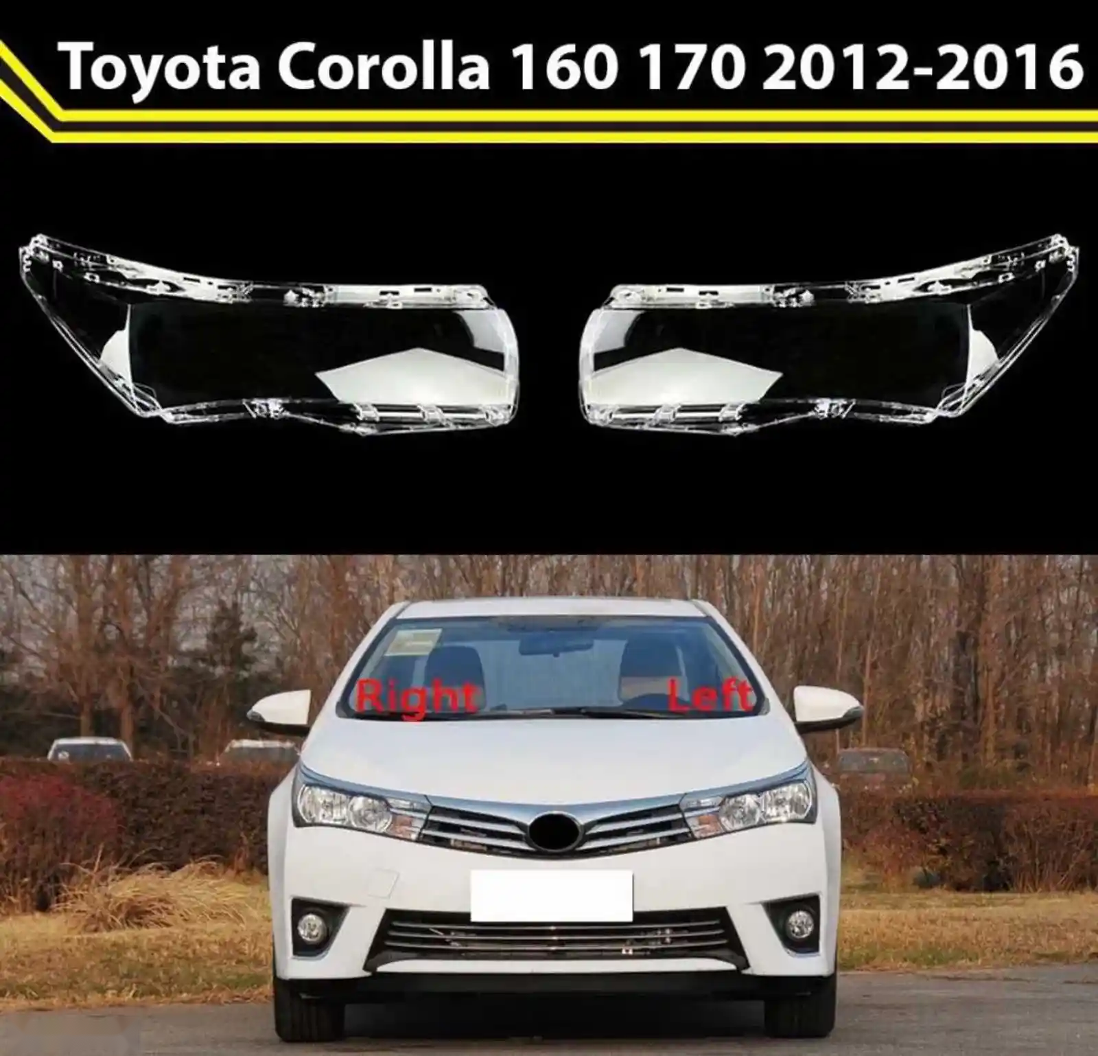 Стекло фары Toyota Corolla 2012-2016