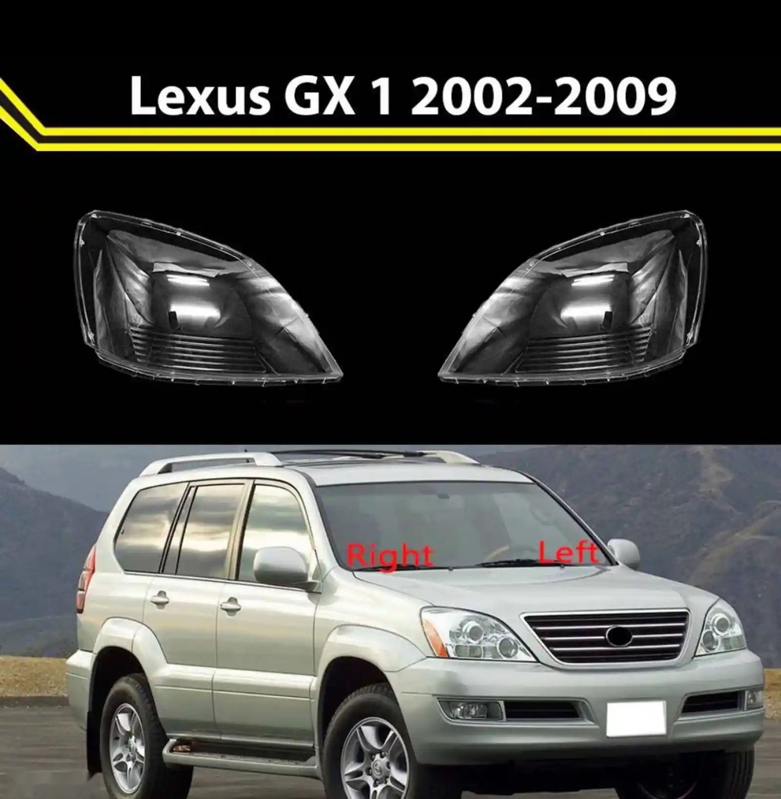 Стекло фары Lexus GX 1 2002-2009