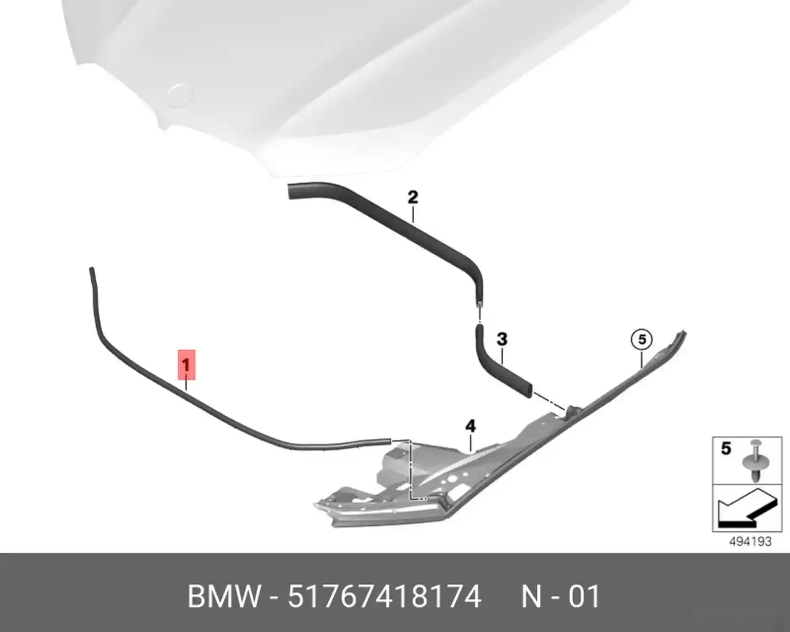 Уплотнитель капота BMW X5 G05