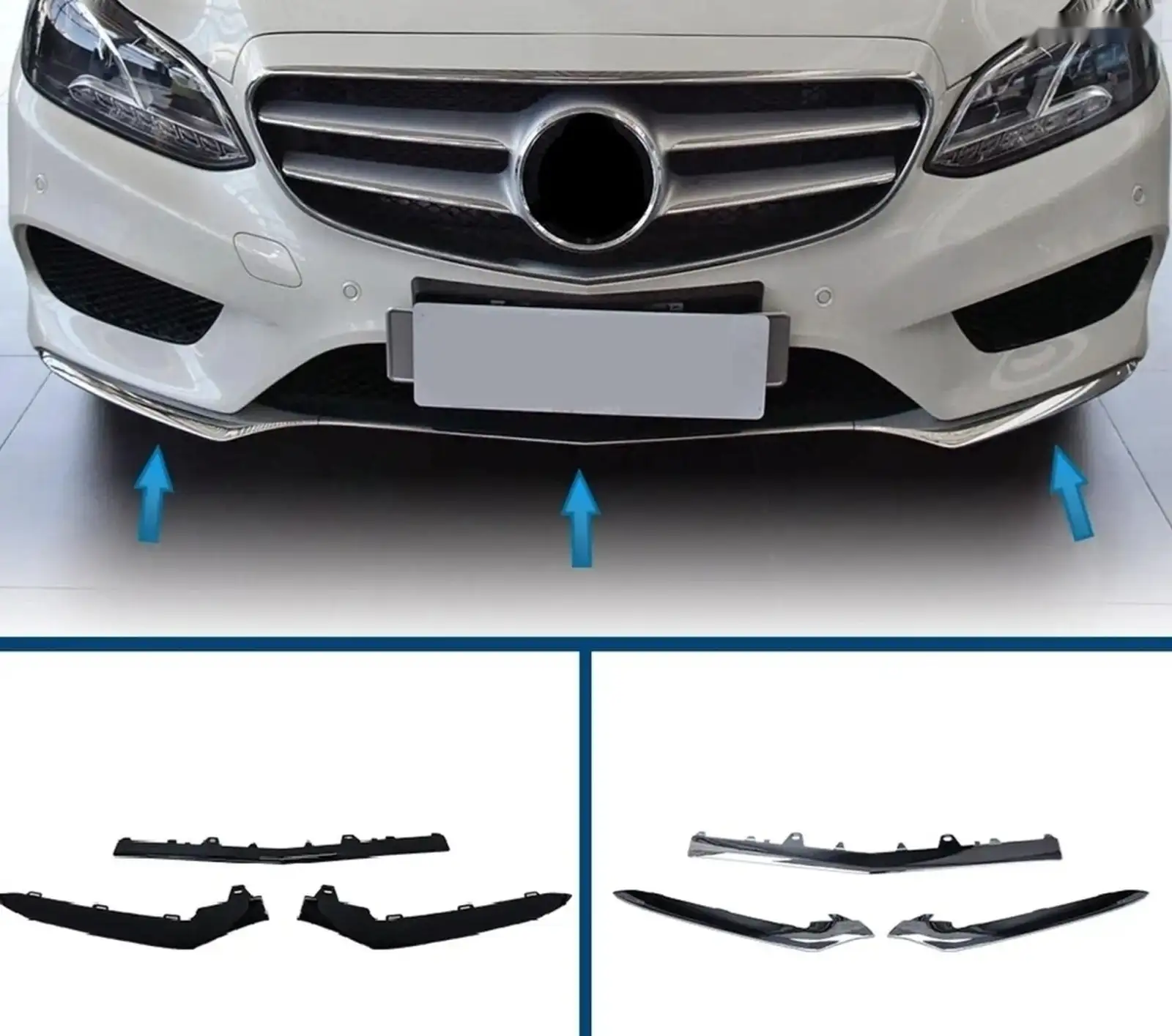 Молдинг переднего бампера Mercedes W212 AMG рестайлинг
