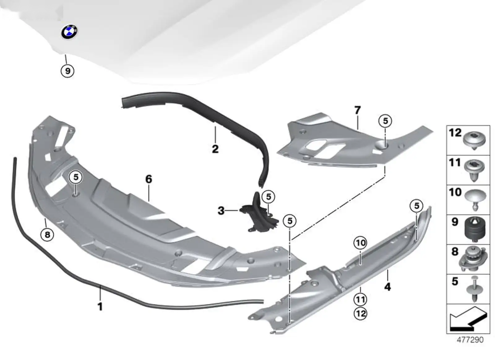 Уплотнитель капота на BMW G30 -G12