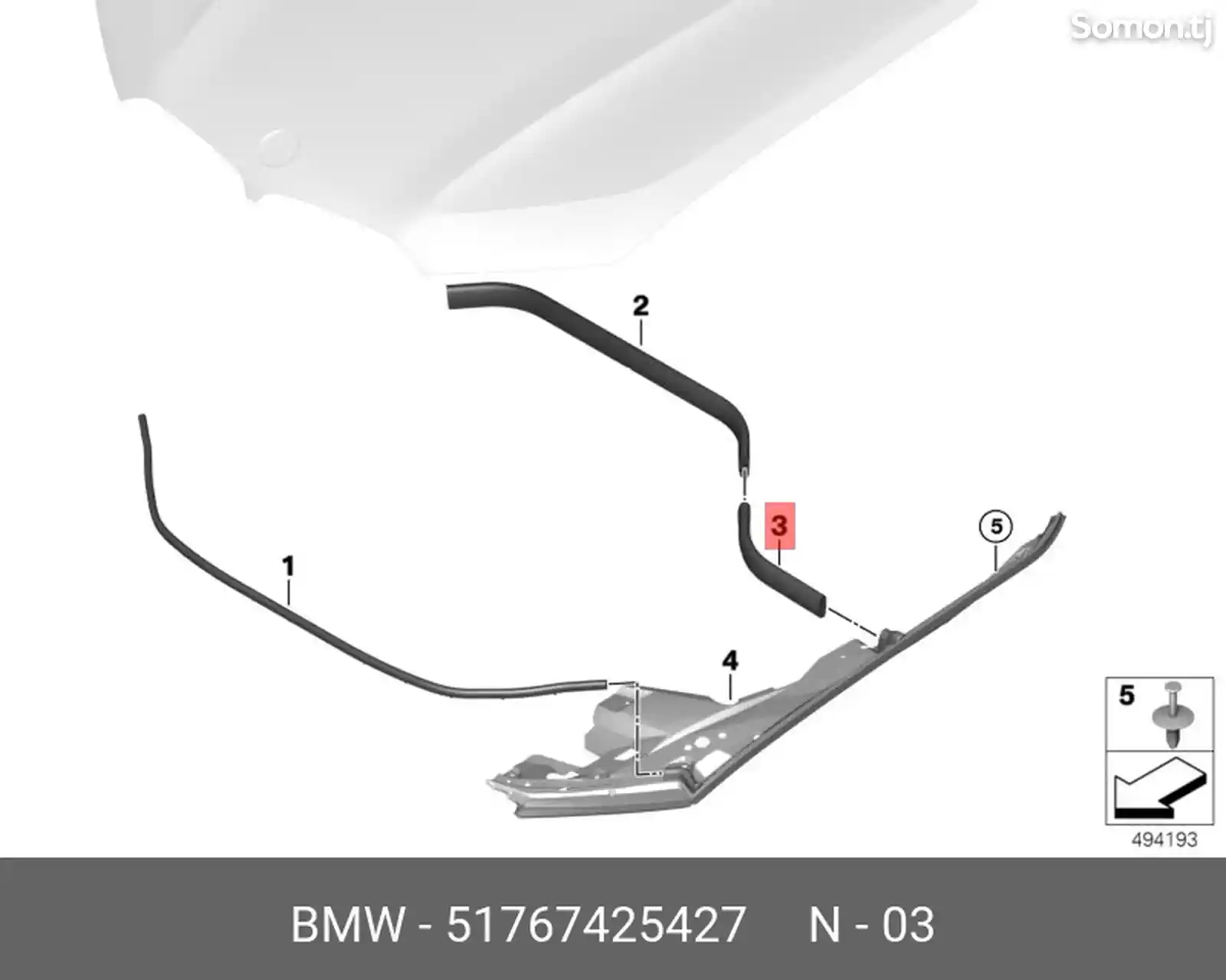 Уплотнительная резинка BMW X5 G05 правое левое