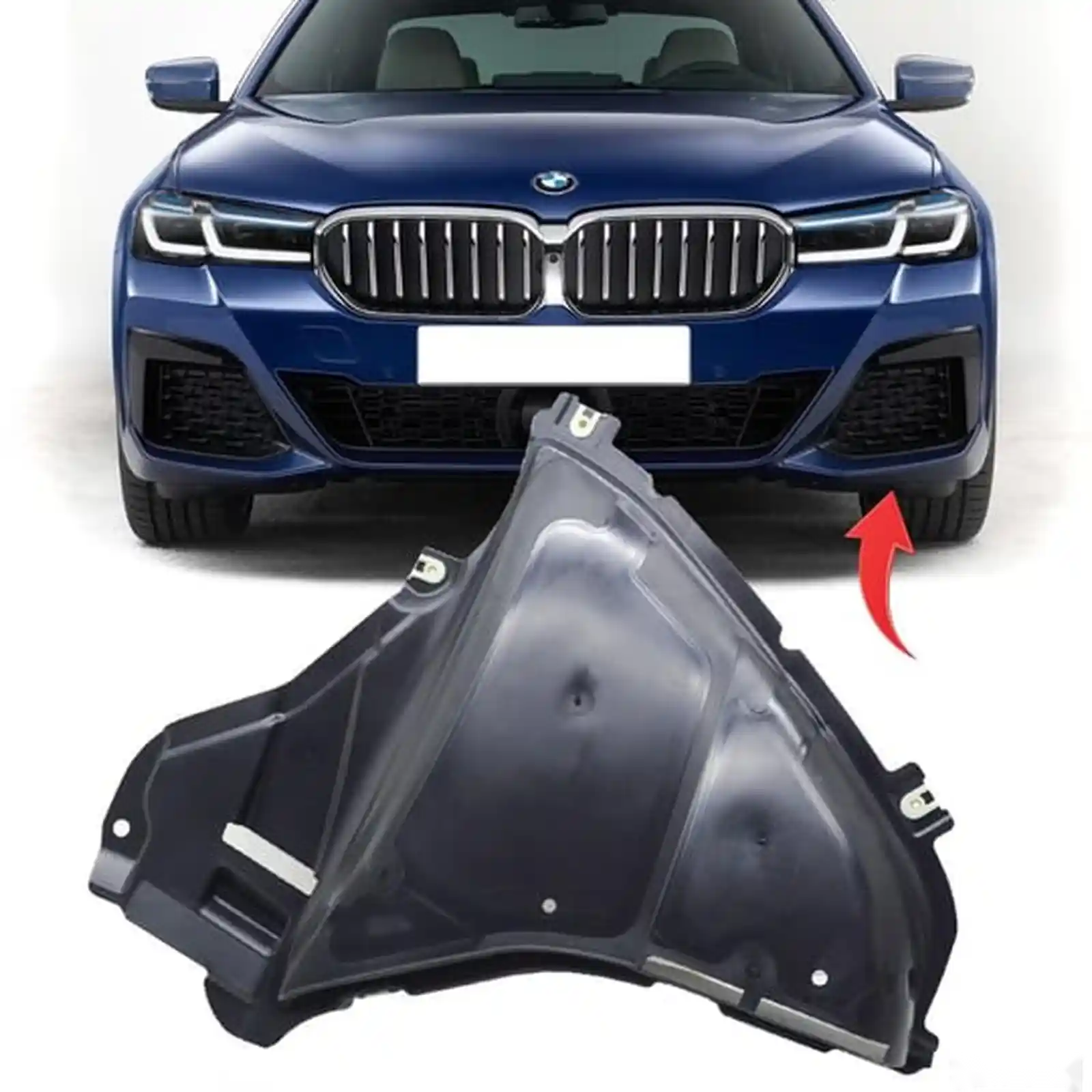 Пыльник переднего бампера BMW G30 LCI — миниатюра 4
