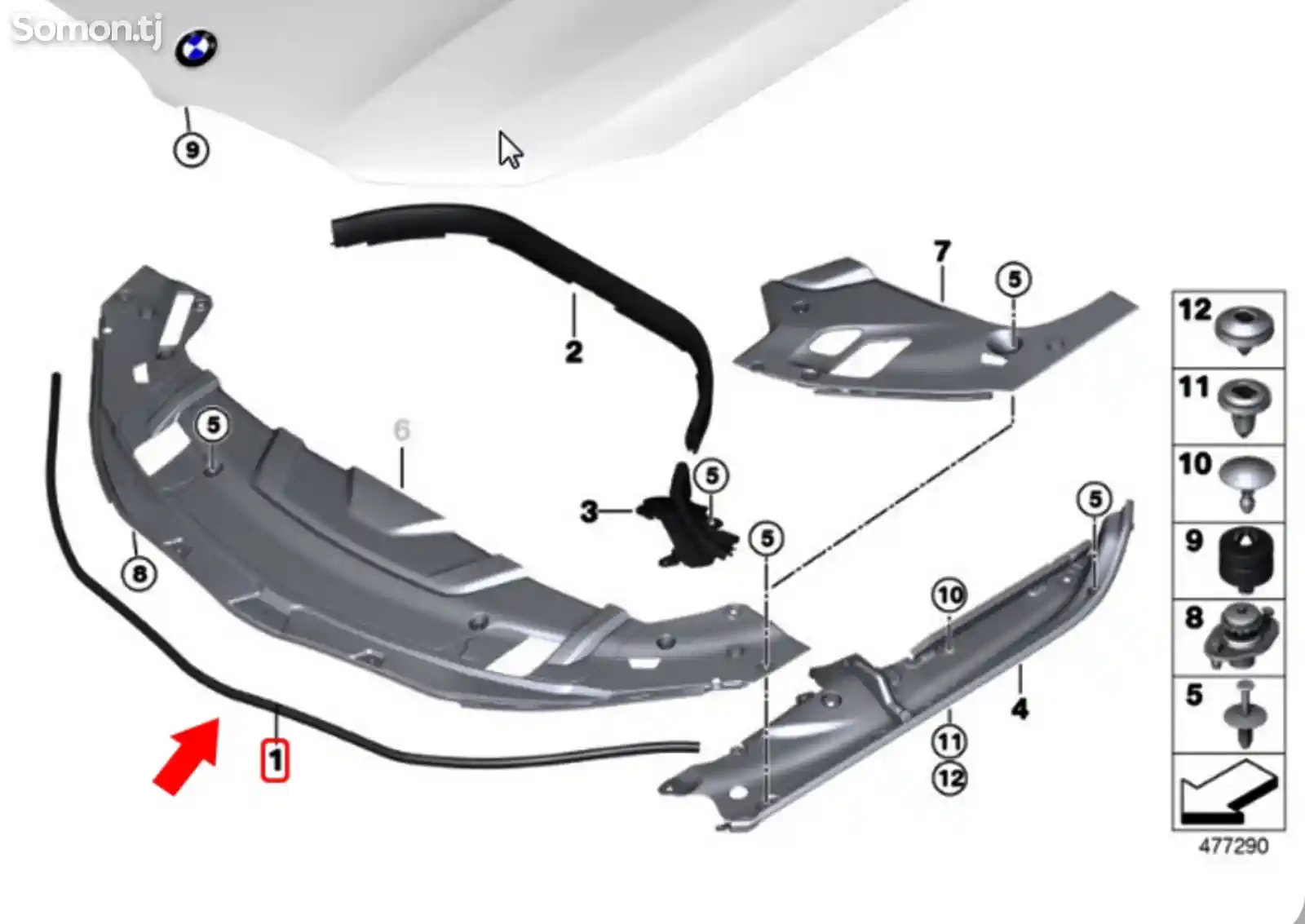 Уплотнитель капота BMW G30