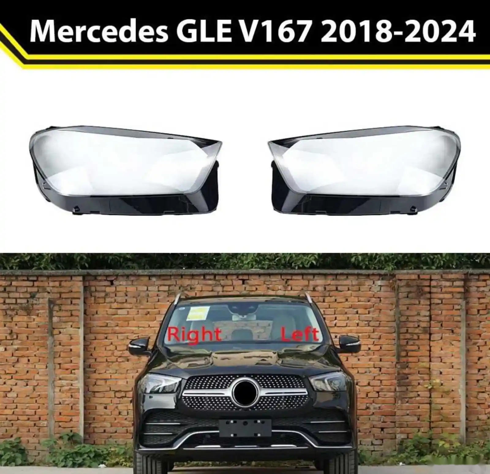 Стекло фары от Mercedes GLE 167 2018-2024