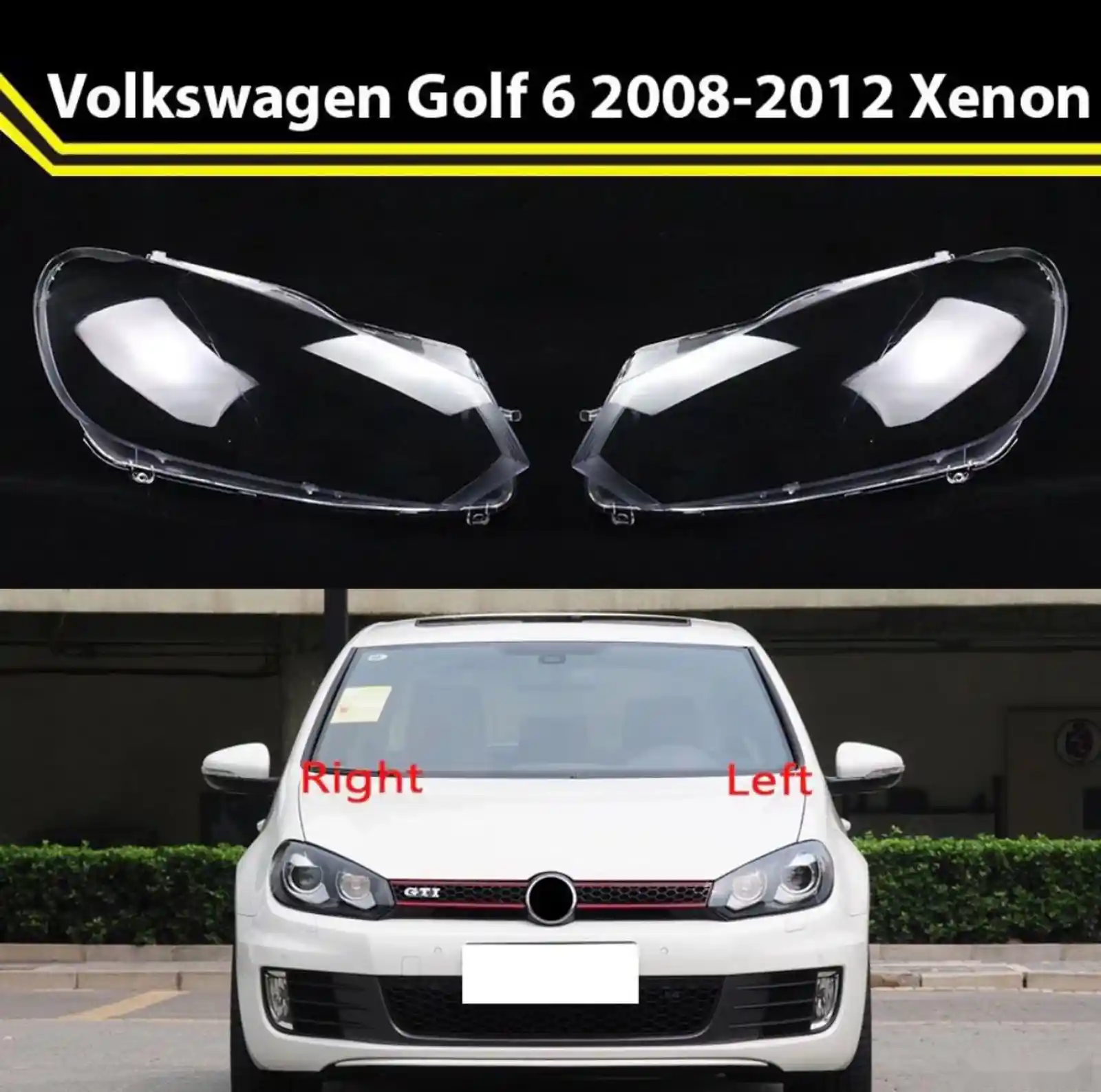 Стекло фары Volkswagen golf6 2009-2012