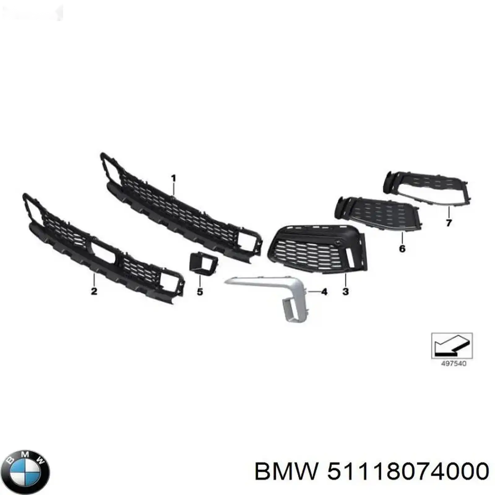 Решетка бампера на BMW G11 G12 LCI M — миниатюра 2