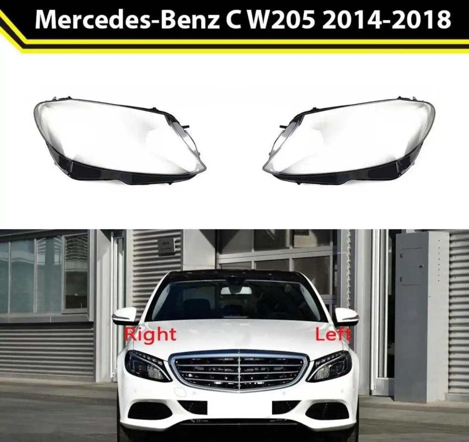 Стекло фары MERCEDES C W205 2014-2018